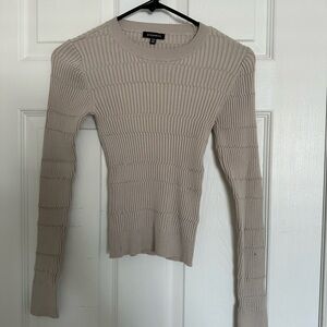 Dynamite Taupe Ribbed Knit Top